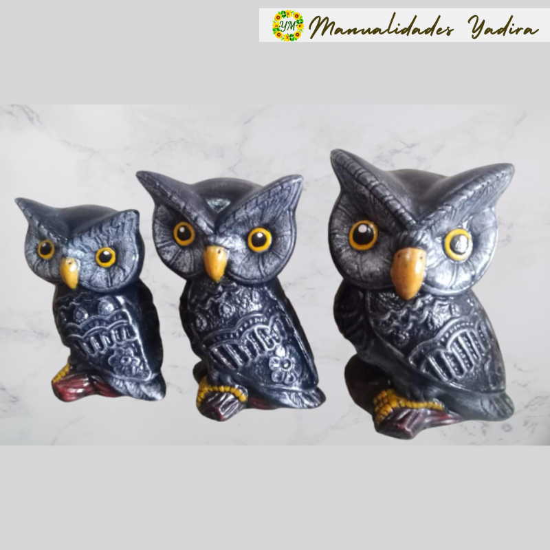 Pack de 3 búhos de cerámica: encanto artesanal para tu hogar. Pack de 3 búhos de cerámica: encanto artesanal para tu hogar.